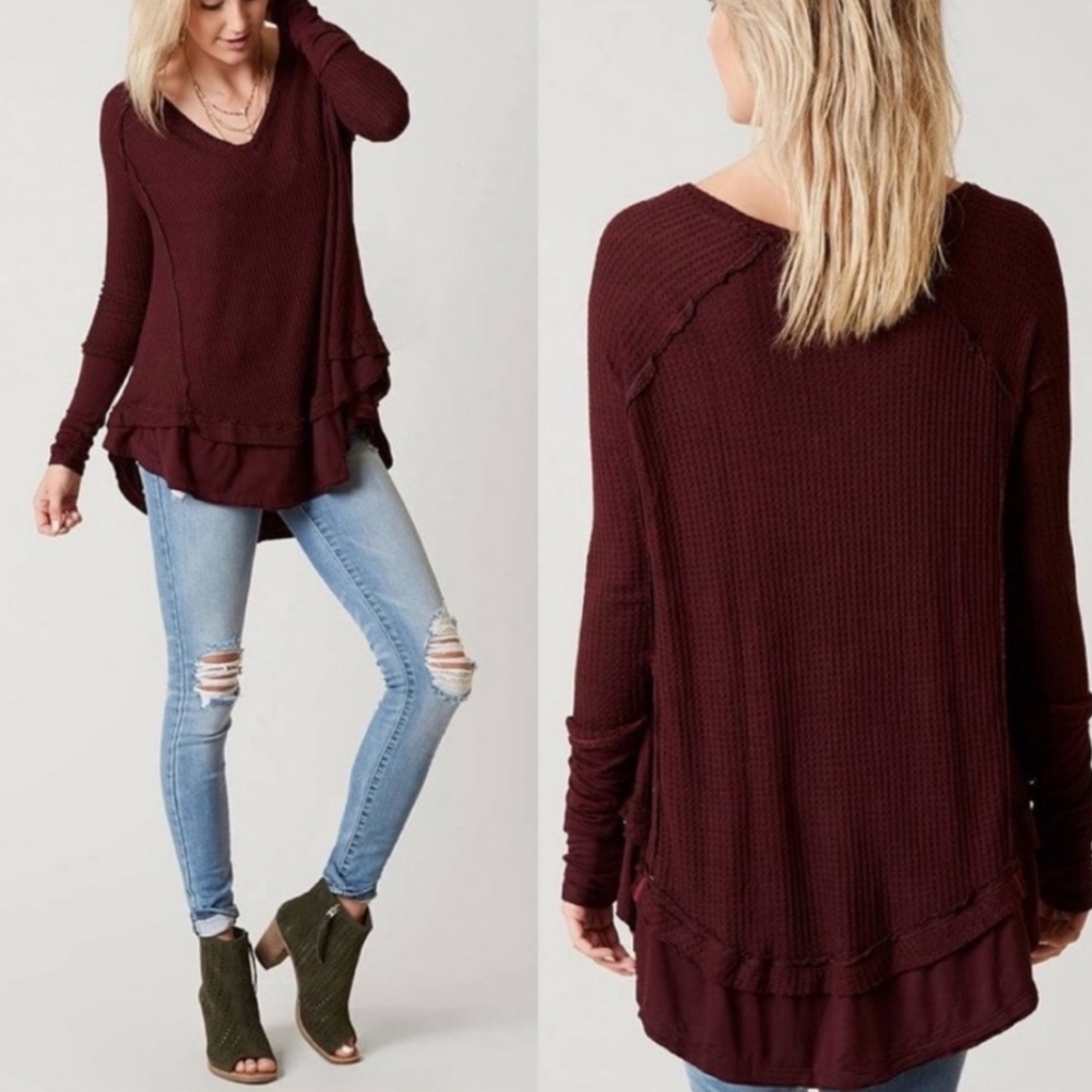WE THE FREE Free People  Laguna Thermal Longsleeve Shirt Size Medium - Picture 2 of 9